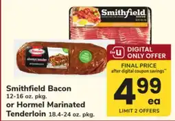 ACME Smithfield Bacon 12-16 oz. pkg. or Hormel Marinated Tenderloin 18.4-24 oz. pkg offer