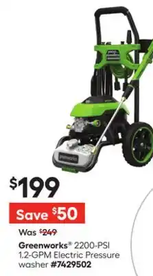 Lowe's 2200-PSI 1.2-GPM Electric Pressure washer offer