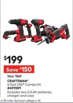 Lowe's 6-Tool V20F Combo Kit offer