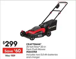 Lowe's 20-Volt Max 20-in Deck Push Mower offer