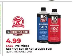 Runnings Harvest King Pre-Mixed Gas + Oil 50:1 or 40:1 2 Cycle Fuel offer