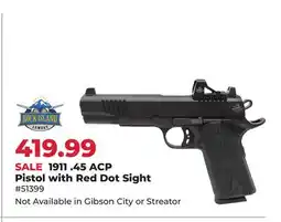 Runnings Rock Island 1911.45 ACP Pistol with Red Dot Sight offer