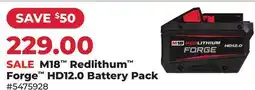 Runnings Milwaukee M18 Redlithum Forge HD12.0 Battery Pack offer
