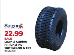 Runnings Lawn & Garden Hi-Run 2 Ply Turf 15x6.00-6 Tire offer