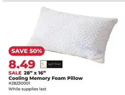 Runnings Spirit Linen 28 x 16 Cooling Memory Foam Pillow offer