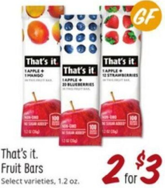 Sprouts Farmers Market That's It. Fruit Bars offer