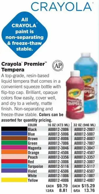 Crayola Premier Tempera