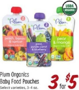 Sprouts Farmers Market Plum Organics Baby Food Pouches offer