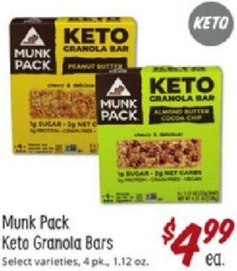 Sprouts Farmers Market Munk Pack Keto Granola Bars offer