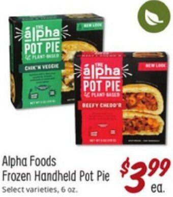 Sprouts Farmers Market Alpha Foods Frozen Handheld Pot Pie offer