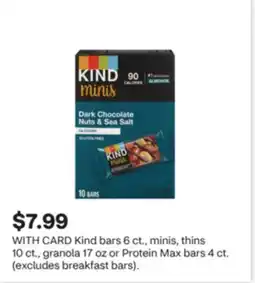 CVS Kind bars 6 ct., minis, thins 10 ct., granola 17 oz or Protein Max bars 4 ct offer