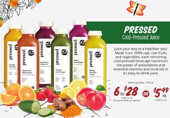 Sprouts Farmers Market Pressed Cold-Pressed Juice offer