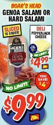 Western Beef BOAR'S HEAD GENOA SALAMI OR HARD SALAMI offer