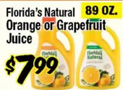 Western Beef Florida's Natural Orange or Grapefruit Juice offer