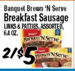 Western Beef Banquet Brown 'N Serve Breakfast Sausage LINKS & PATTIES, ASSORTED, 6.4 OZ offer