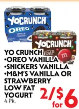 La Chiquita Food Market YO CRUNCH •OREO VANILLA •SNICKERS VANILLA •M&M'S VANILLA OR STRAWBERRY LOW FAT YOGURT offer