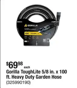 The Home Depot Gorilla ToughLite 5/8 in. x 100 ft. Heavy Duty Garden Hose offer