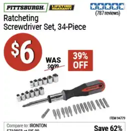 Harbor Freight Tools Ratcheting Screwdriver Set offer