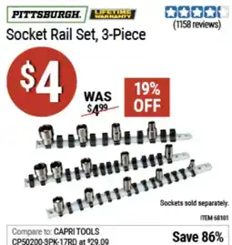 Harbor Freight Tools Pittsburgh socket rail set offer