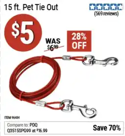 Harbor Freight Tools Pet Tie Out offer