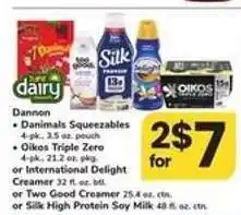 Safeway Dannon, Oikos, International Delight, Two Good, Silk offer