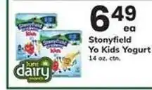 Safeway Stonyfield Yo Kids Yogurt offer