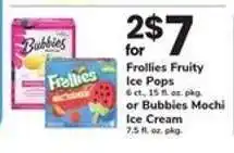Safeway Frollies Fruity Ice Pops or Bubbies Mochi Ice Cream offer