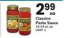 Safeway Classico Pasta Sauce offer