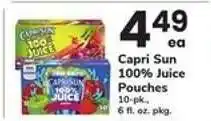 Safeway Capri Sun 100% Juice Pouches offer