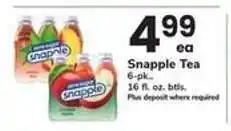 Safeway Snapple Tea offer