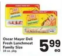 Safeway Oscar Mayer Deli Fresh Lunchmeat Family Size offer