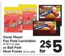 Safeway Oscar Mayer Fun Pack Lunchables or Ball Park Meat Franks offer