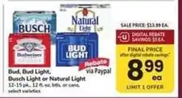 Safeway Bud, Bud Light, Busch Light or Natural Light offer