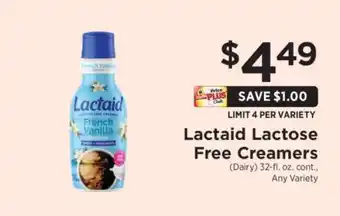 ShopRite Lactaid Lactose Free Creamers offer