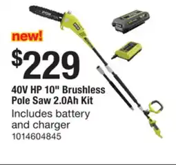 The Home Depot 40V HP 10 Brushless Pole Saw 2.0Ah Kit Ryobi offer