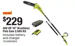 The Home Depot 40V HP 10 Brushless Pole Saw 2.0Ah Kit offer