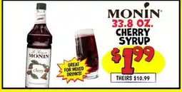 Ollie's MONIN CHERRY SYRUP offer