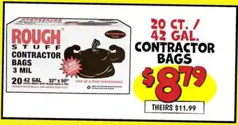 Ollie's ROUGH STUFF CONTRACTOR BAGS offer