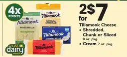 ACME Tillamook Cheese, Shredded, Chunk or Sliced 8 oz. pkg., Cream 7 oz. pkg offer