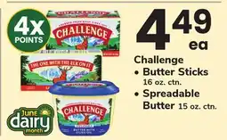 ACME Challenge Butter Sticks 16 oz. ctn., Spreadable Butter 15 oz. ctn offer