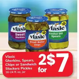 ACME Vlasic Gherkins, Spears, Chips or Sandwich Stackers Pickles offer