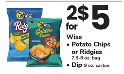 ACME Wise Potato Chips or Ridgies, Dip offer