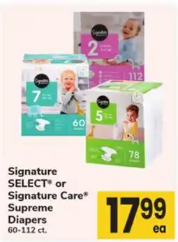 ACME Signature SELECT or Signature Care Supreme Diapers offer