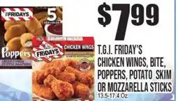 Extra Supermarket T.G.I. FRIDAY'S CHICKEN WINGS, BITE, POPPERS, POTATO SKIM OR MOZZARELLA STICKS offer