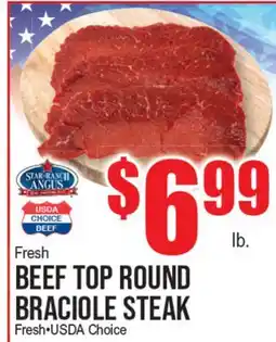 Extra Supermarket FRESH BEEF TOP ROUND BRACIOLE STEAK offer