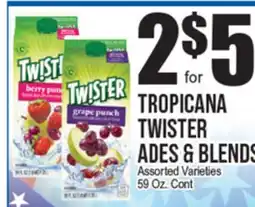 Extra Supermarket TROPICANA TWISTER ADES & BLENDS offer