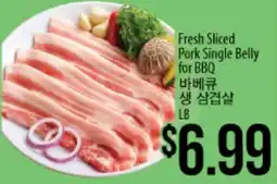 Hmart Fresh Sliced Pork Single Belly for BBQ offer