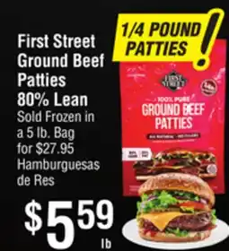 Smart & Final First Street Ground Beef Patties 80% Lean offer