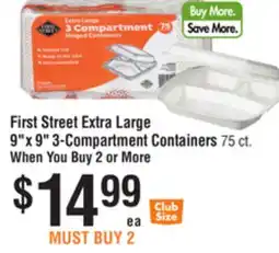Smart & Final First Street Extra Large 9 x 9 3-Compartment Containers offer
