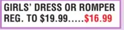 Dunham's Sports GIRLS' DRESS OR ROMPER offer